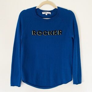 Replica Los Angeles Rocker Cashmere Graphic Sweater Cobalt Electric Blue Edgy L